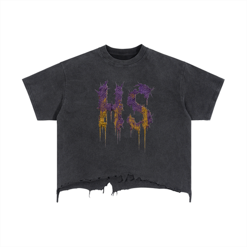 Hollow Street Vintage Wash Boxy Distressed Hem Tee