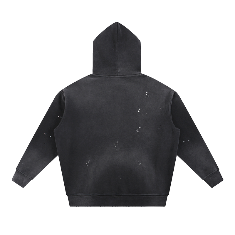 Hollow Street Vintage Washed Frayed Fleece Hoodie