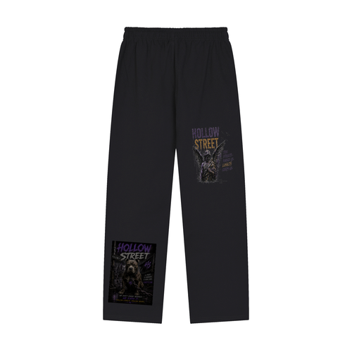 Hollow Street Solid Straight-Leg Sweatpants