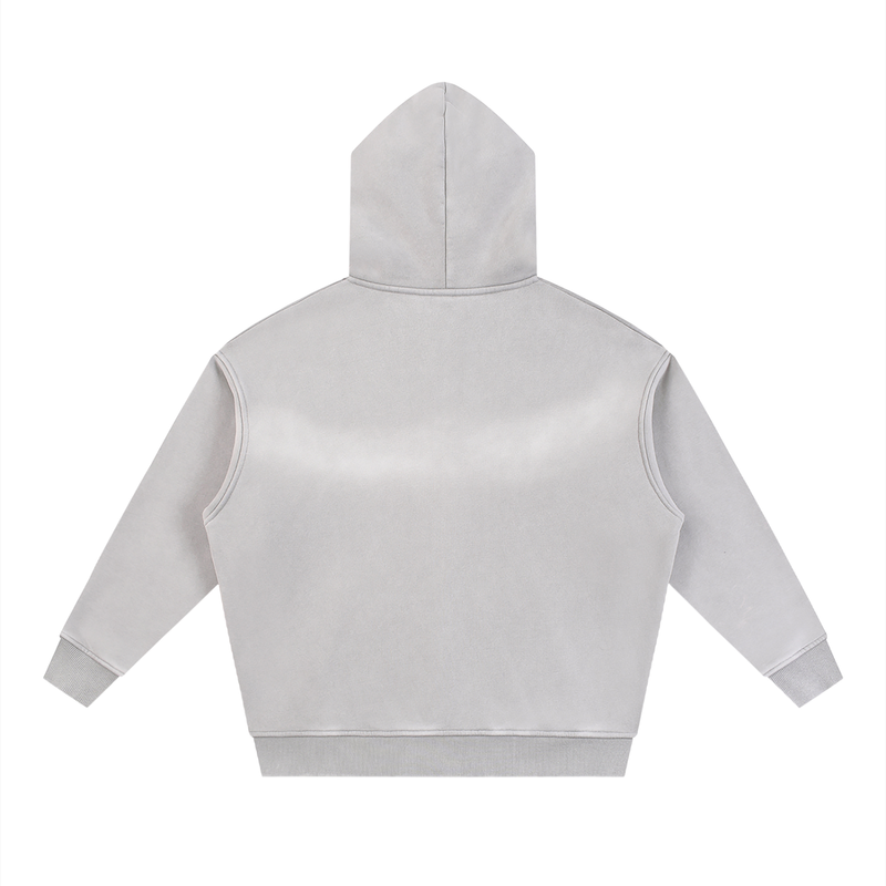 Sunfade Two-way Zipper Boxy Fleece Hoodie