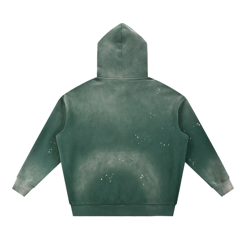 Hollow Street Vintage Washed Frayed Fleece Hoodie