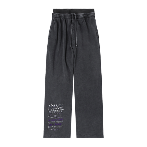 Hollow Street Vintage Washed Straight-Leg Pants