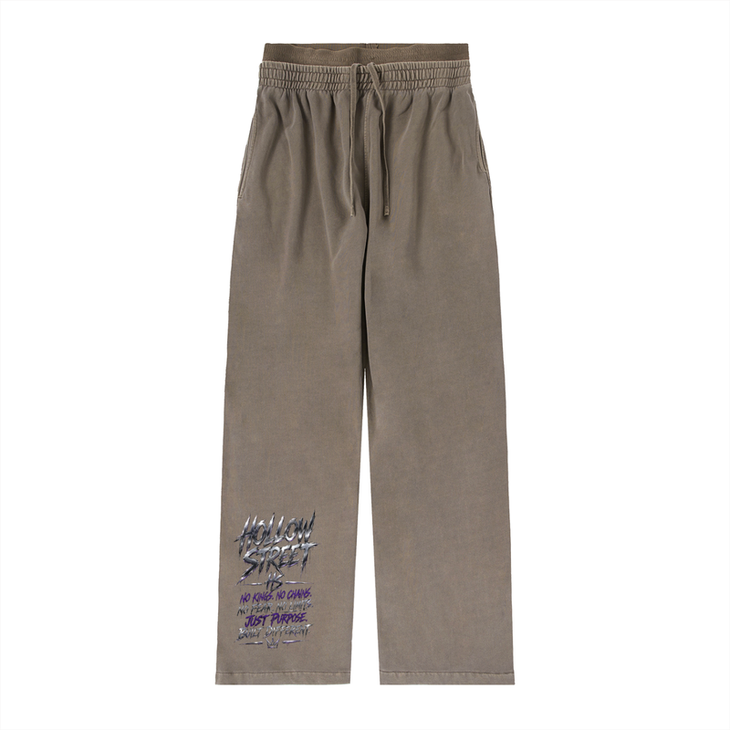 Hollow Street Vintage Washed Straight-Leg Pants