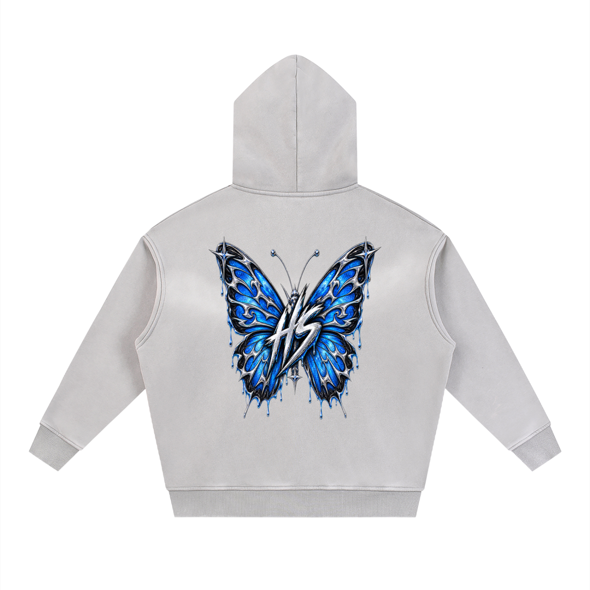 Hollow Street Two-way Zipper Boxy Fleece Hoodie