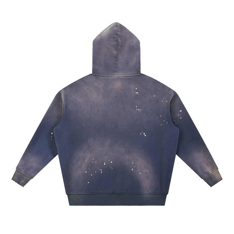 Hollow Street Vintage Washed Frayed Fleece Hoodie