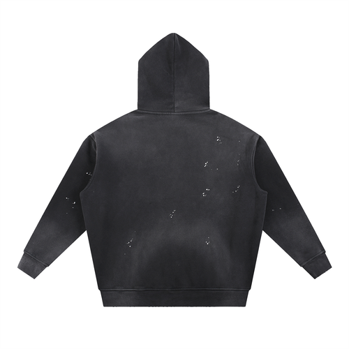 Hollow Street Vintage Washed Frayed Fleece Hoodie