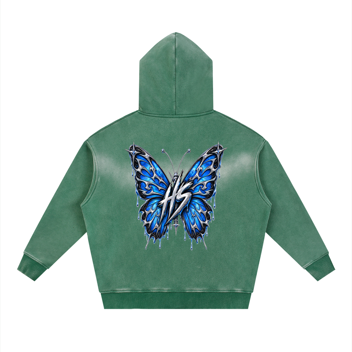 Hollow Street Two-way Zipper Boxy Fleece Hoodie
