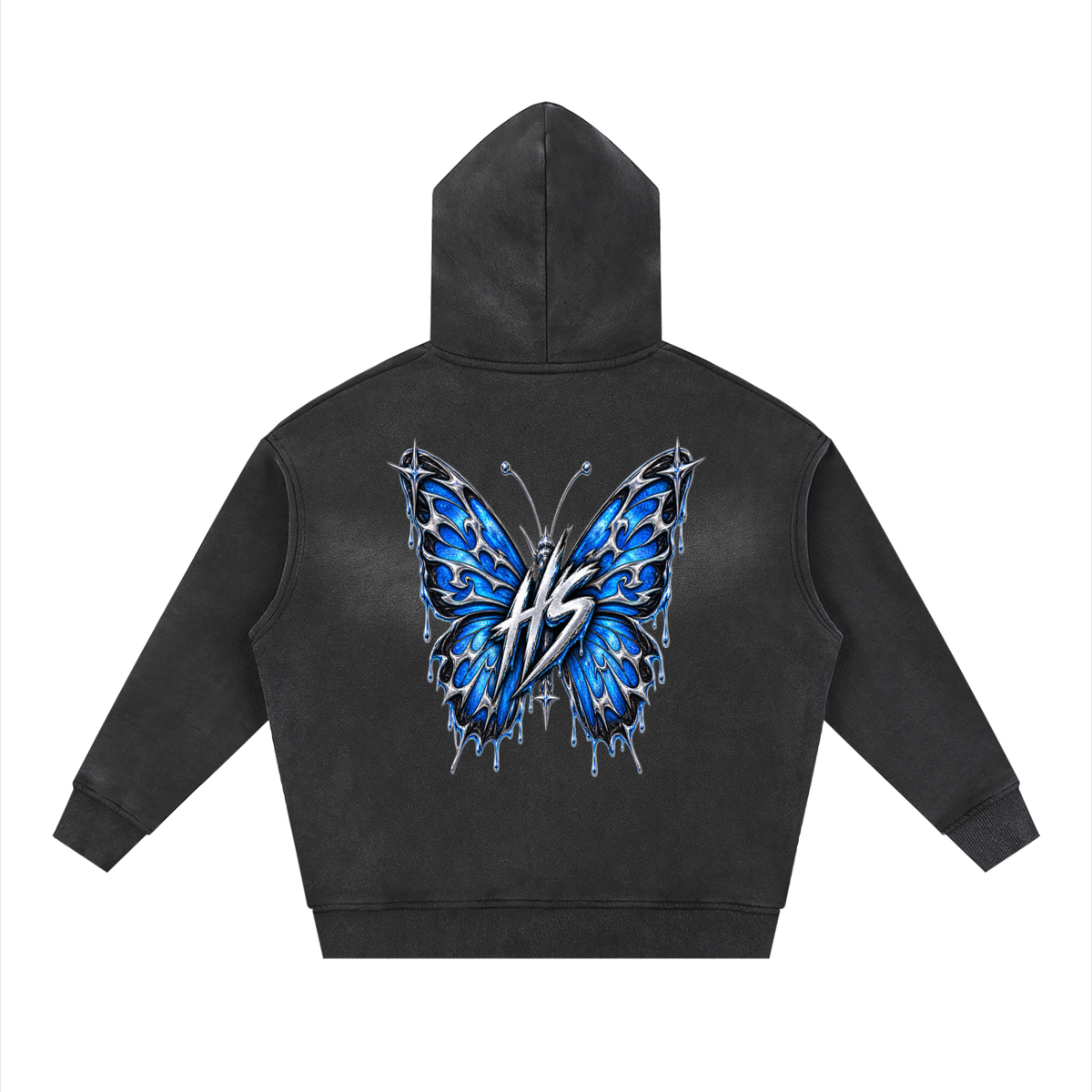 Hollow Street Two-way Zipper Boxy Fleece Hoodie