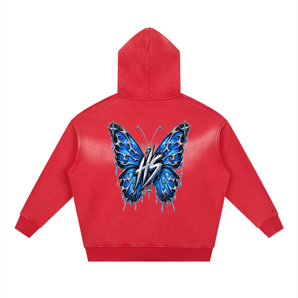 Hollow Street Two-way Zipper Boxy Fleece Hoodie