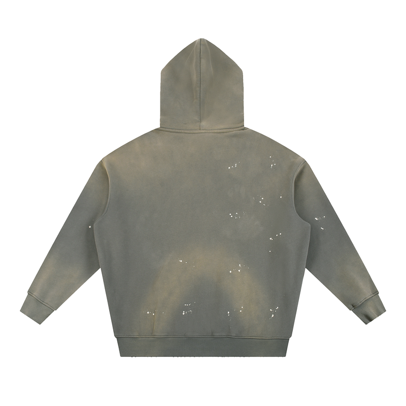 Hollow Street Vintage Washed Frayed Fleece Hoodie