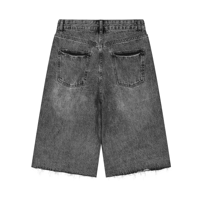 Hollow Street Vintage Wide Leg Denim Shorts