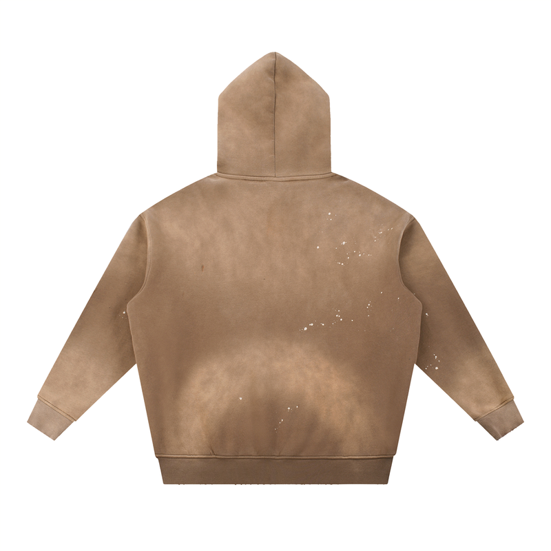 Hollow Street Vintage Washed Frayed Fleece Hoodie