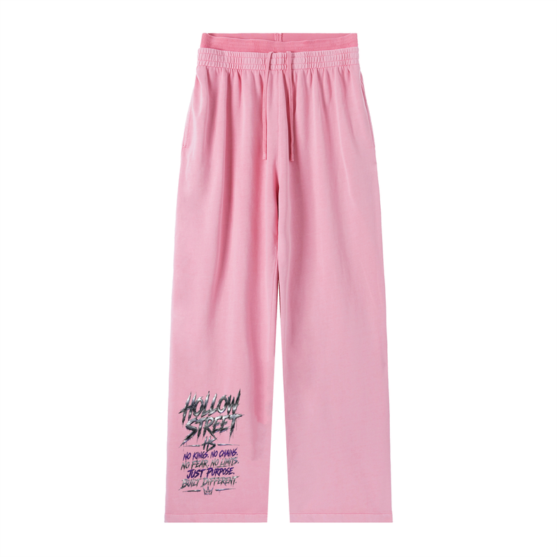 Hollow Street Vintage Washed Straight-Leg Pants