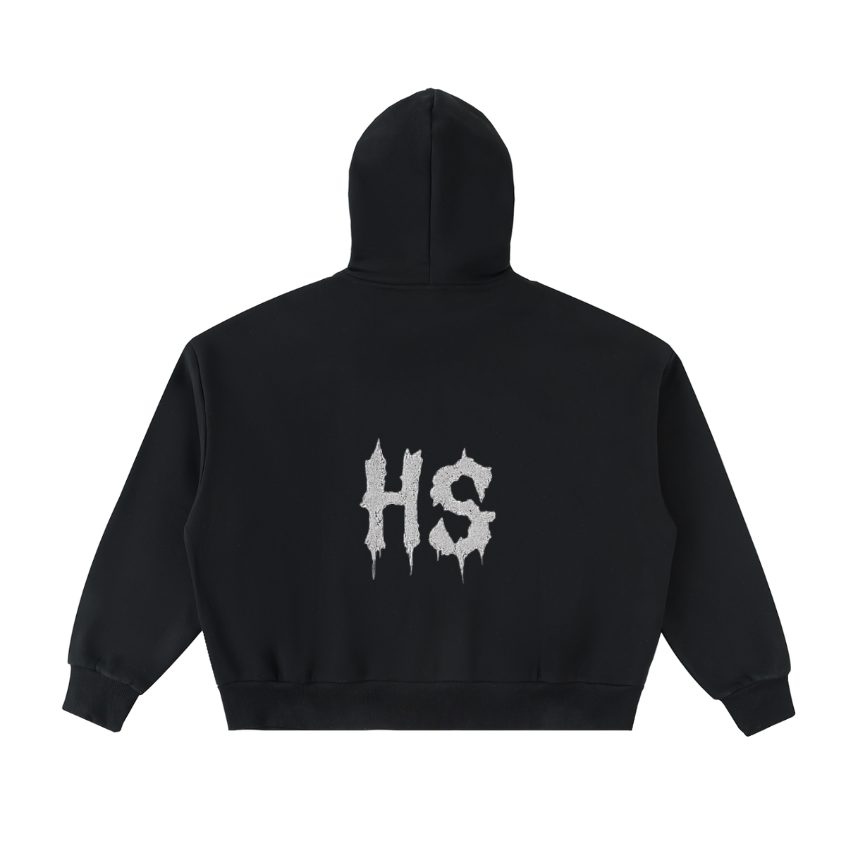 Hollow Street Men's Full-Zip Boxy Fleece Hoodie – Heavyweight 350g, Drop Shoulder, S–2XL