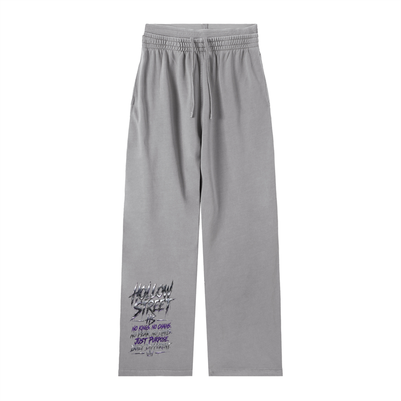 Hollow Street Vintage Washed Straight-Leg Pants