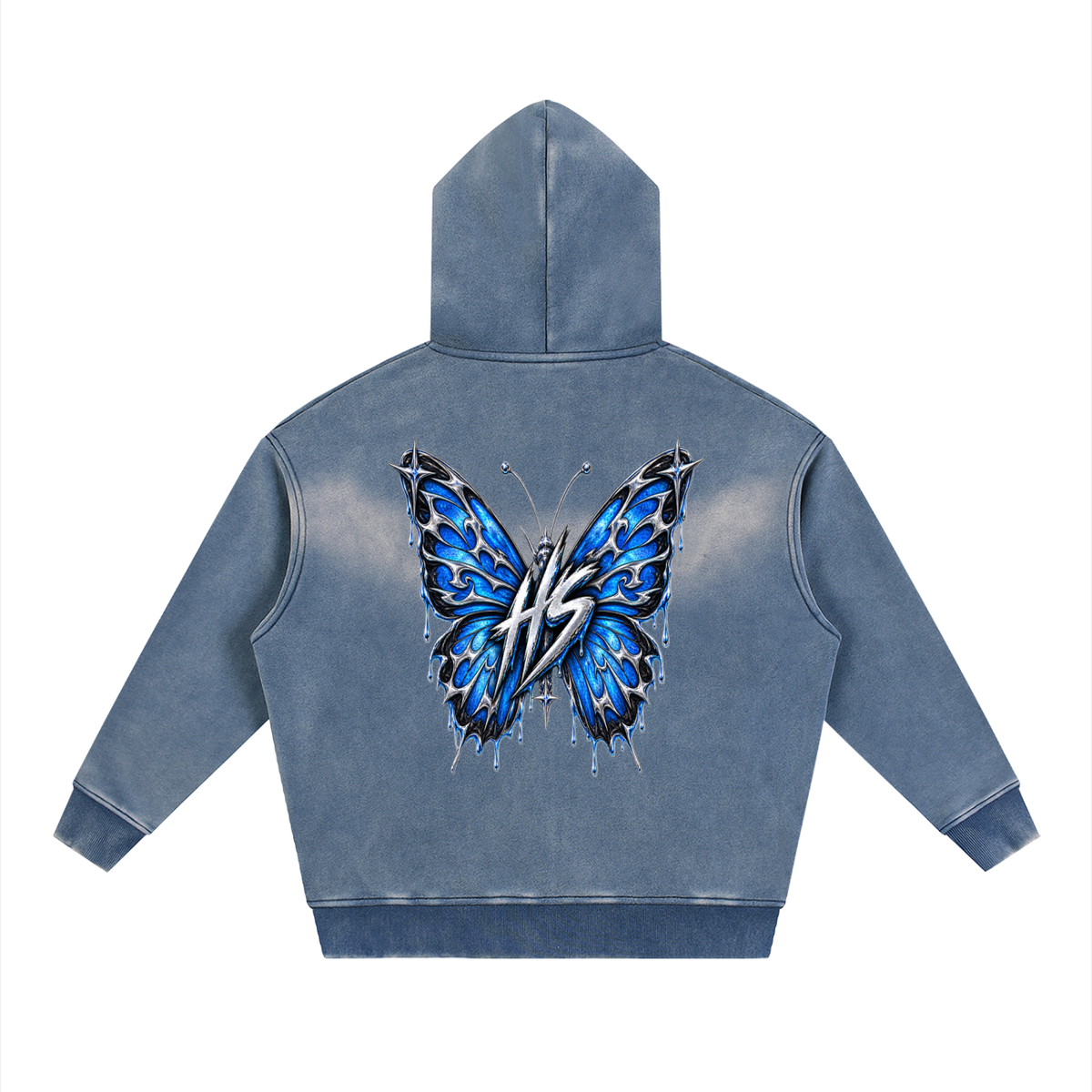 Hollow Street Two-way Zipper Boxy Fleece Hoodie