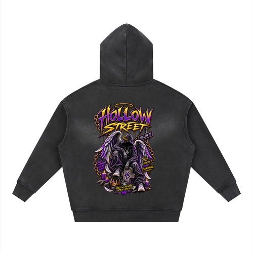 Sunfade Two-way Zipper Boxy Fleece Hoodie