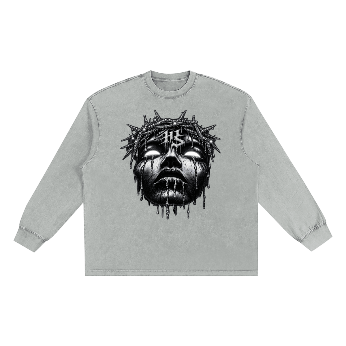 snow washed frayed edge unisex cotton t-shirt