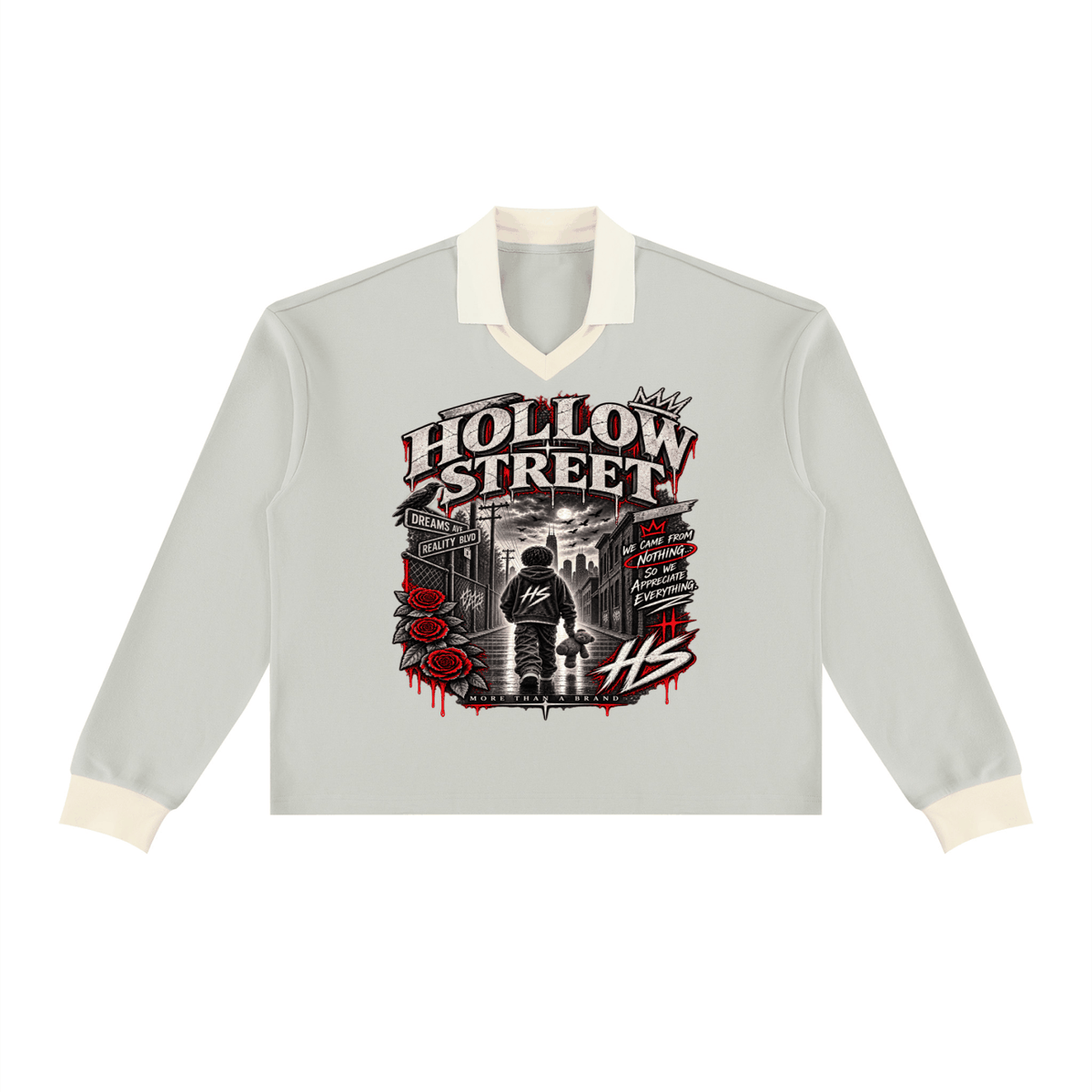 Unisex color block long sleeve sweatshirt in cotton blend fabric