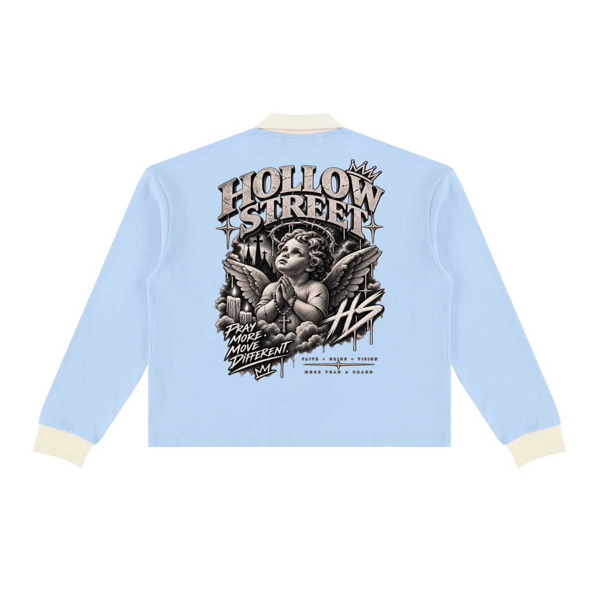 Unisex color block long sleeve sweatshirt in cotton blend fabric