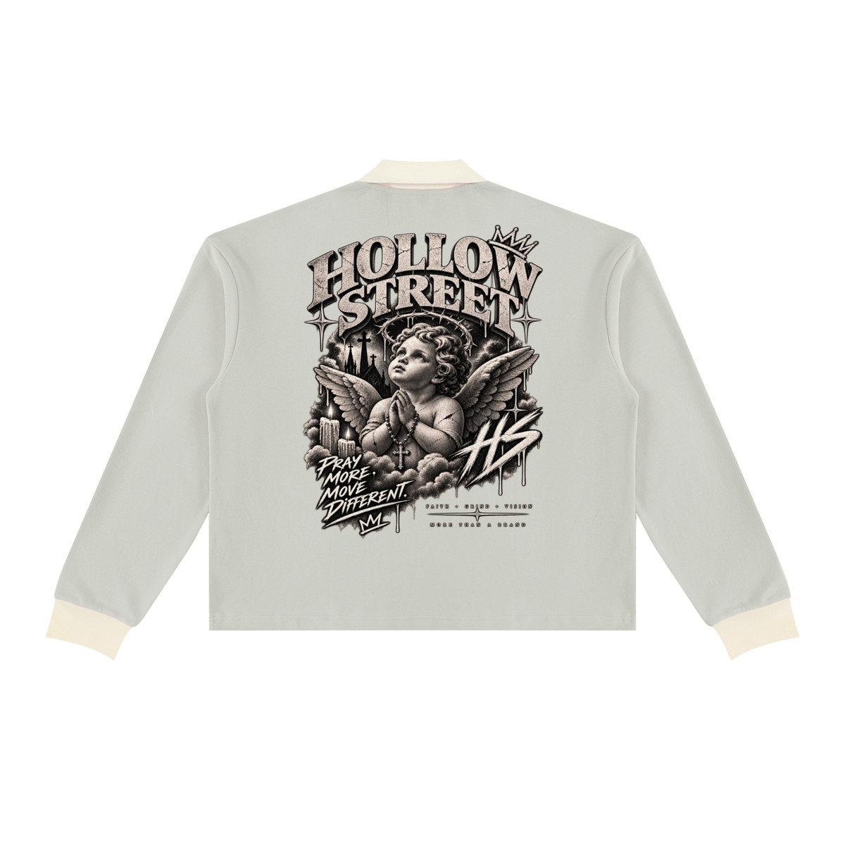 Unisex color block long sleeve sweatshirt in cotton blend fabric